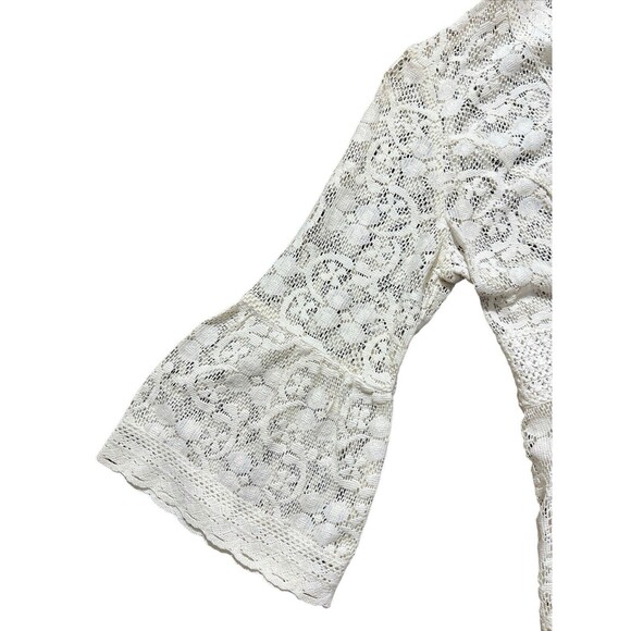 Bandolino Lace Crotchet Cardigan Sweater Romantic Preppy Sz 8 - Picture 5 of 16
